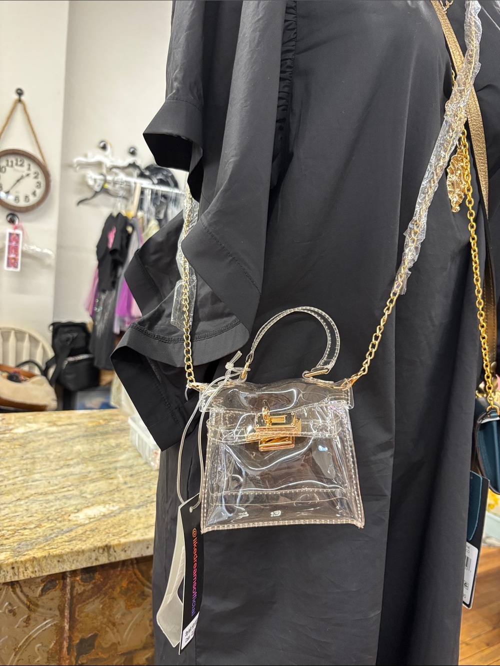 Like dreams Clear Mini Crossbody Bag with Chain Strap
